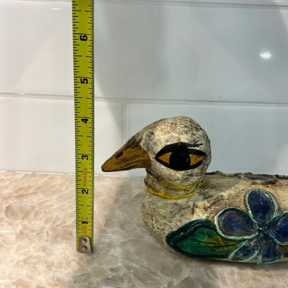 Vintage Antigua Papier Mache Duck Figure‎ Hand Painted Folk Art Sculpture 7